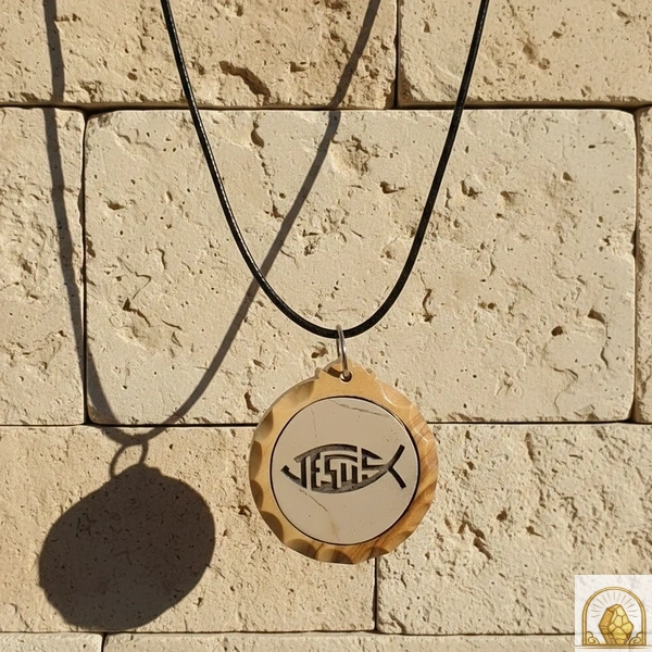 Ichthys - Olive Wood Necklace