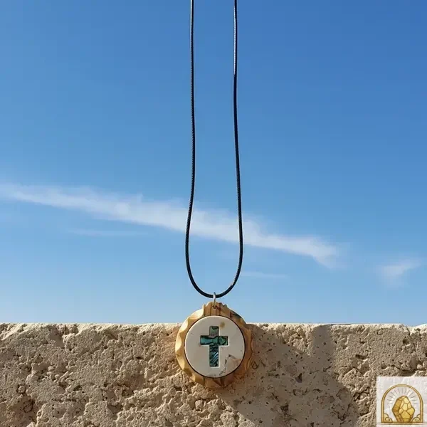 Latin Cross - O. W. & Mother of Pearl Necklace