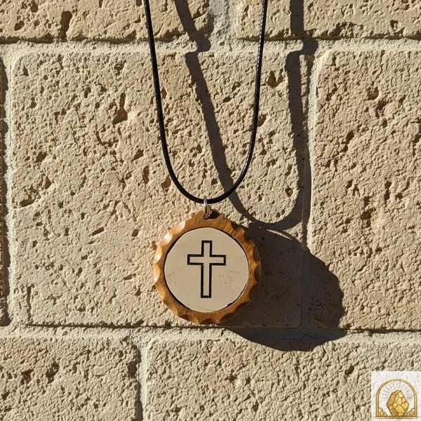 Latin Cross - Olive Wood Necklace - Image 5