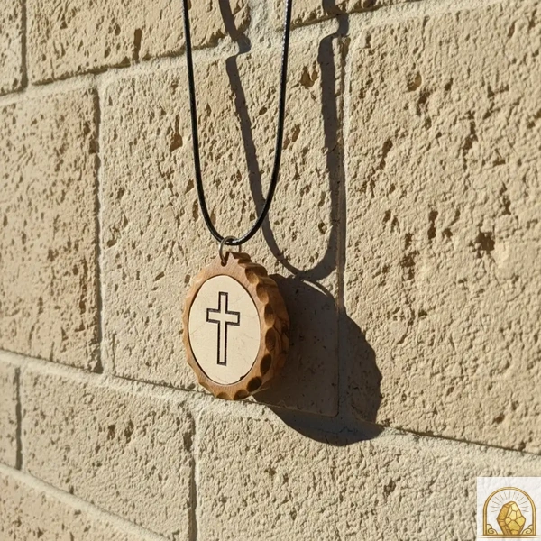 Latin Cross - Olive Wood Necklace - Image 3