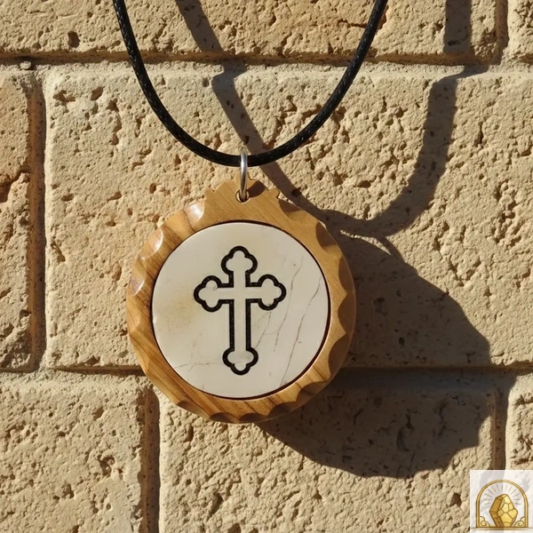 Orthodox Cross - Olive Wood Necklace