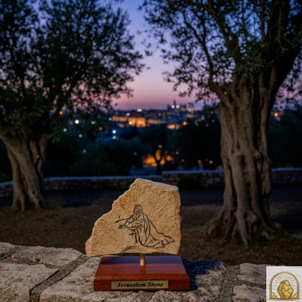 Jesus praying - Natural stone