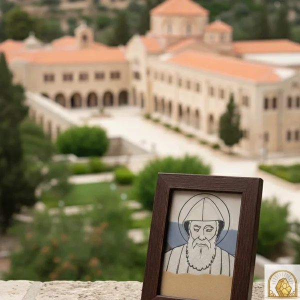 Mar Charbel - Holy Land Sand Art Frame
