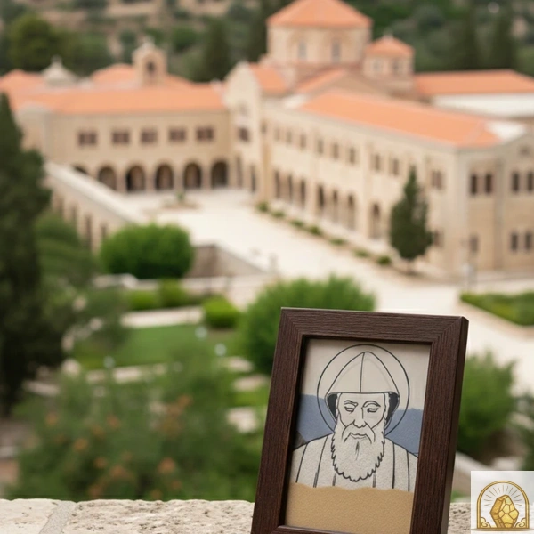 Mar Charbel - Holy Land Sand Art Frame