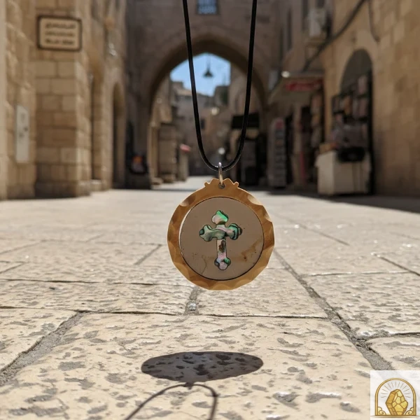 Orthodox Cross - O. W. & Mother of Pearl Necklace