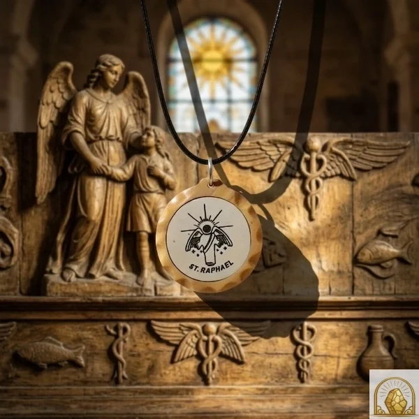 St. Raphael - Olive Wood Necklace