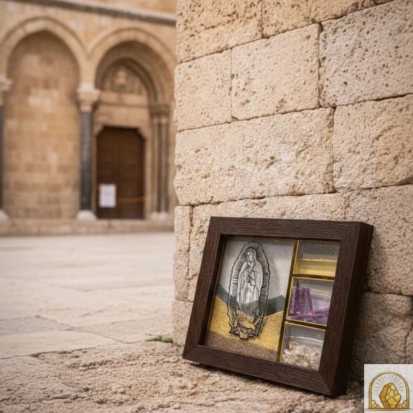 Guadalupe with water oil - Holy Land Sand Art Frame
