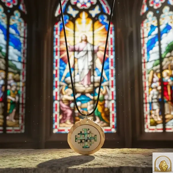 Jerusalem Cross - O. W. & Mother of Pearl Necklace