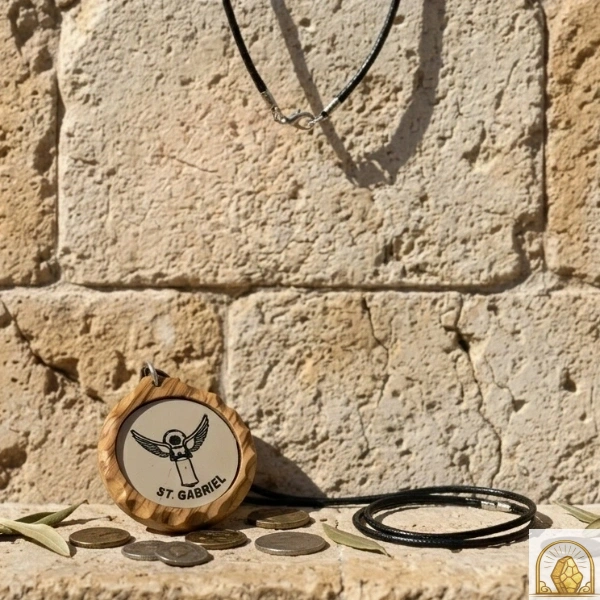 ٍSt. Gabriel - Olive Wood Necklace - Image 4