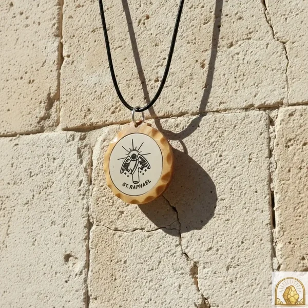 St. Raphael - Olive Wood Necklace - Image 3