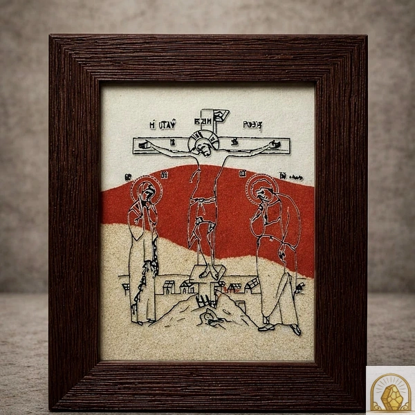 The Crucifixion - Holy Land Sand Art Frame - Image 2