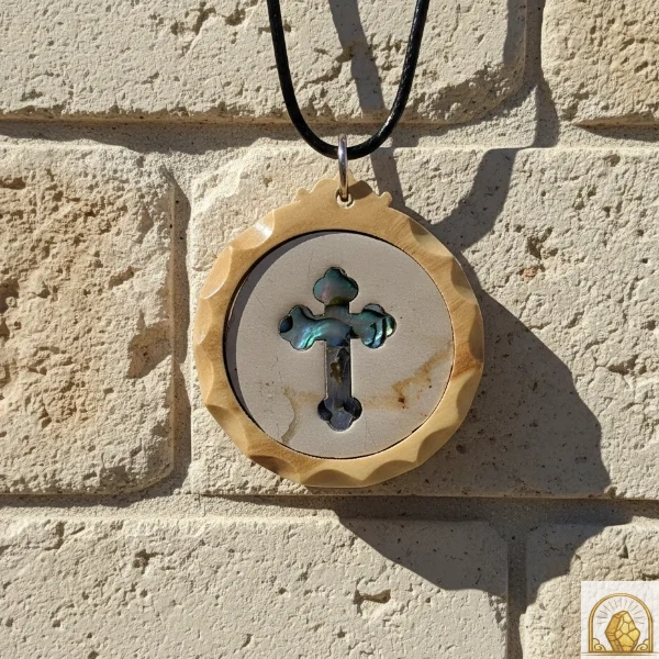 Orthodox Cross - O. W. & Mother of Pearl Necklace - Image 2
