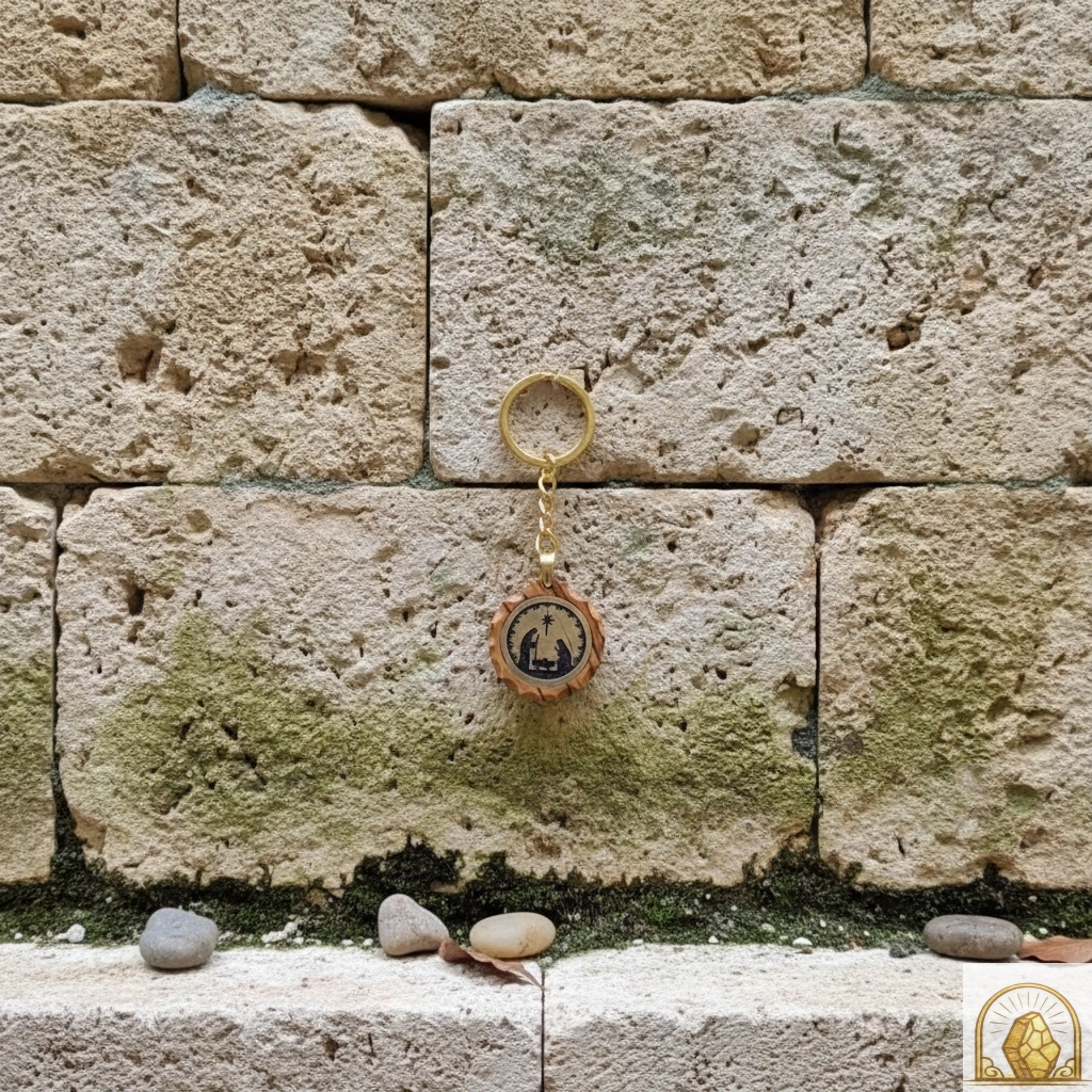 Nativity Olive Wood keychain - Image 2