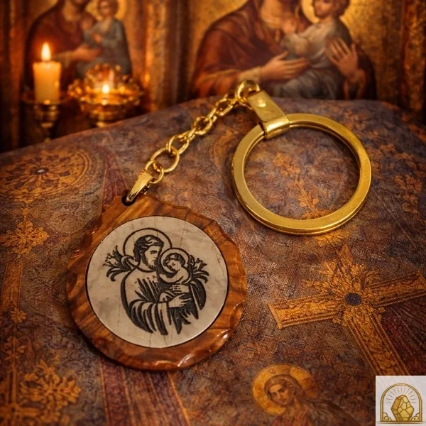 St. Joseph Olive Wood keychain